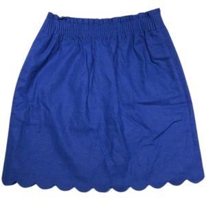 J. Crew Blue Scalloped Skirt